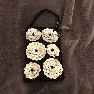 NWT Floral Leather Club Wristlet Bag